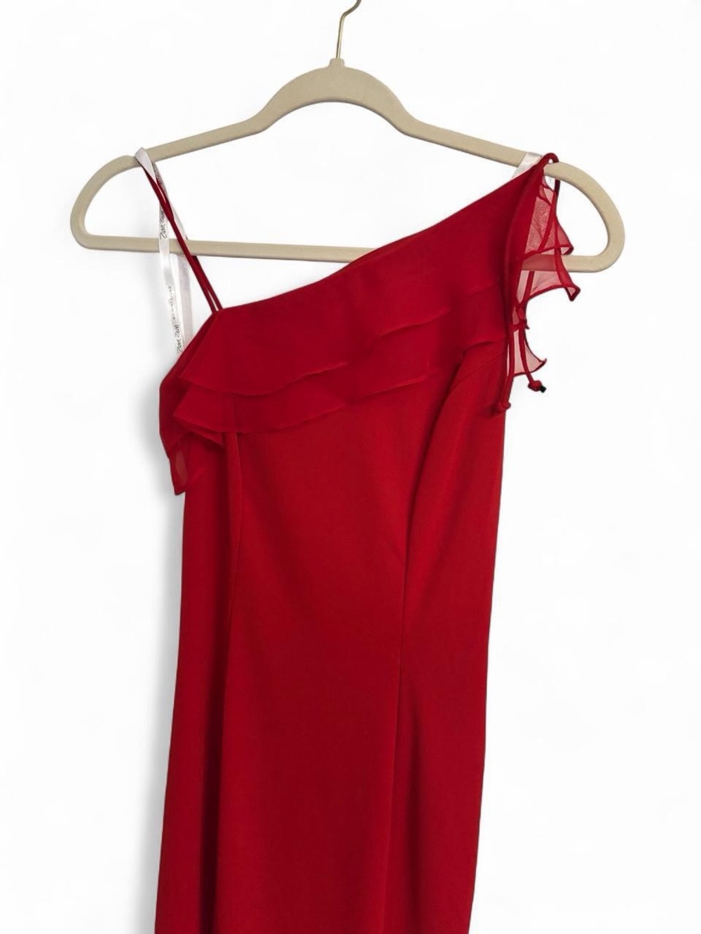 Zum Zum by Niki Livas Red One-Shoulder Ruffle Maxi Dress